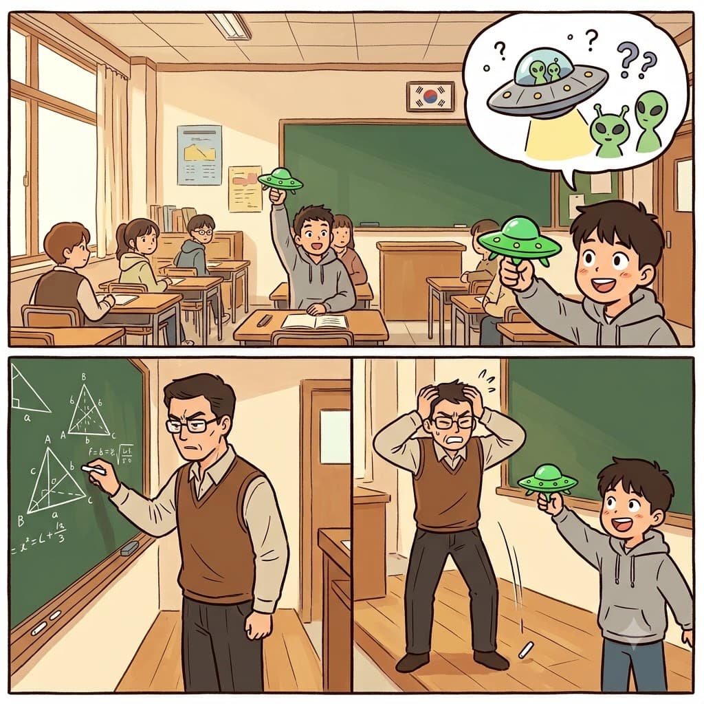 While his interruptions were frequent, the student's questions about aliens were completely inconsequent to the math lesson.