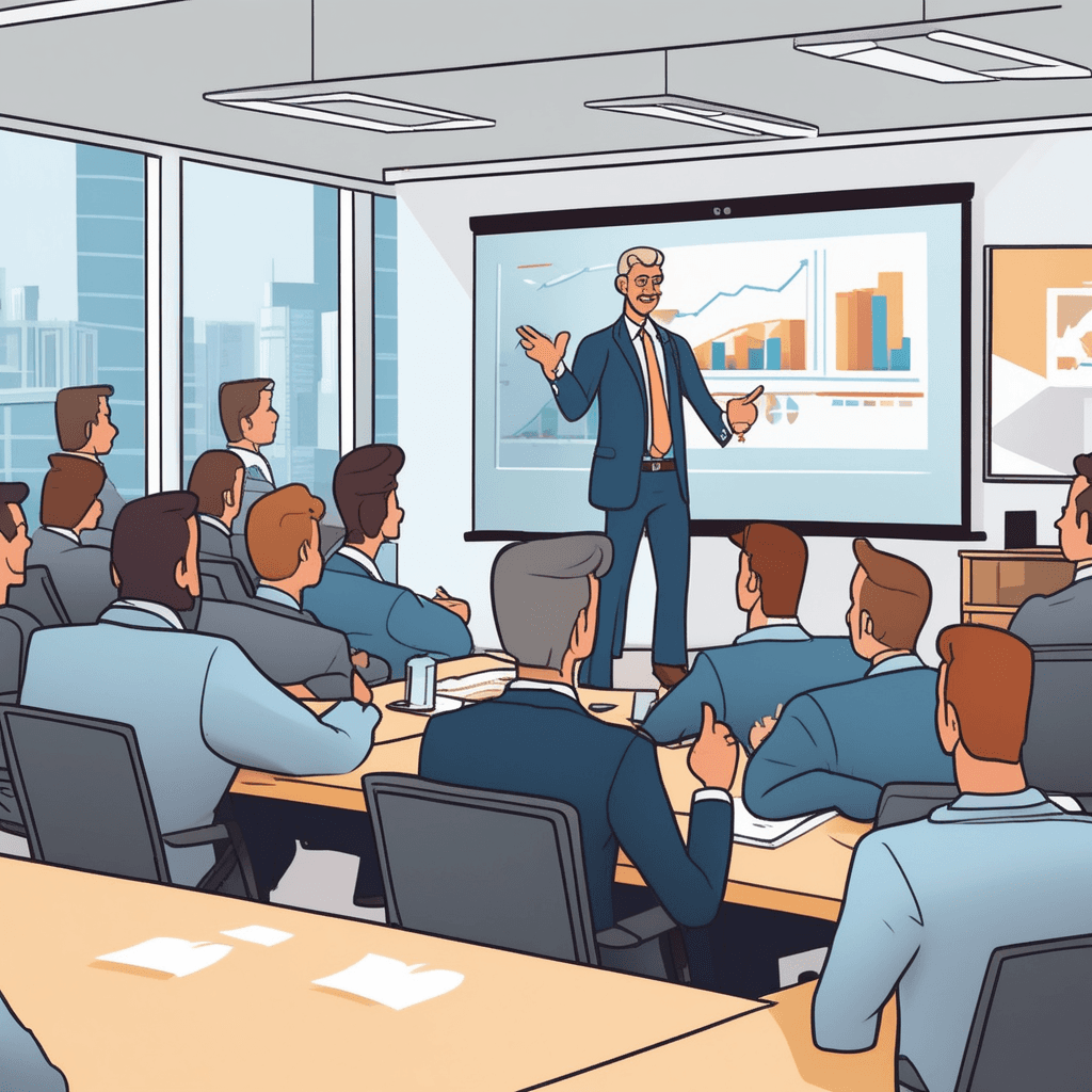 a businessman nervously points to a tiny smudge on his tie while presenting major quarterly results on a large screen behind him. He frantically tries to clean the barely visible spot with his handkerchief. The audience of executives completely ignores his minor wardrobe issue and focuses intently on the impressive charts and graphs. Some audience members take notes about the important financial data while others nod approvingly at the significant business achievements. One colleague gives him a reassuring gesture that the small stain doesn't matter at all. something not important or significant compared to what truly matters