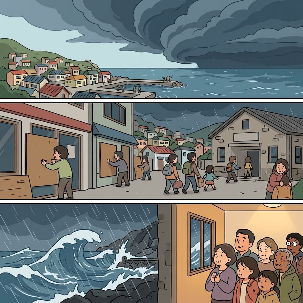 The storm inevitably arrived, spread unavoidably, and became undeniably destructive.