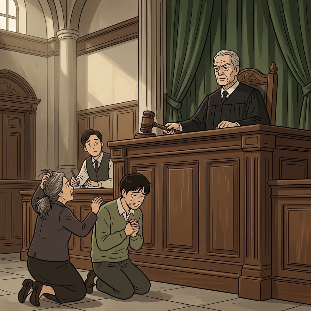 The old judge remained inflexible, refusing to change the verdict despite tearful pleas.