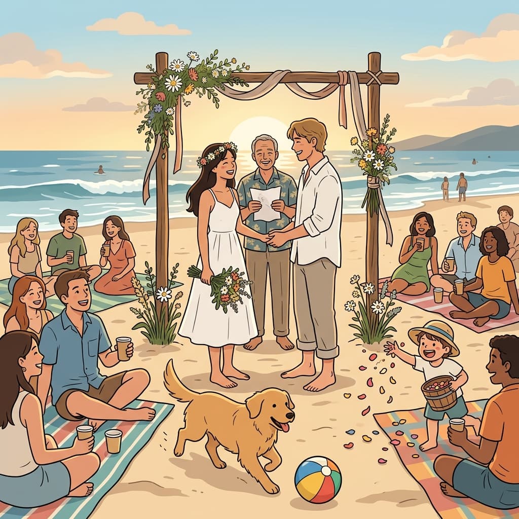 The informality of the beach wedding made everyone feel instantly at ease.