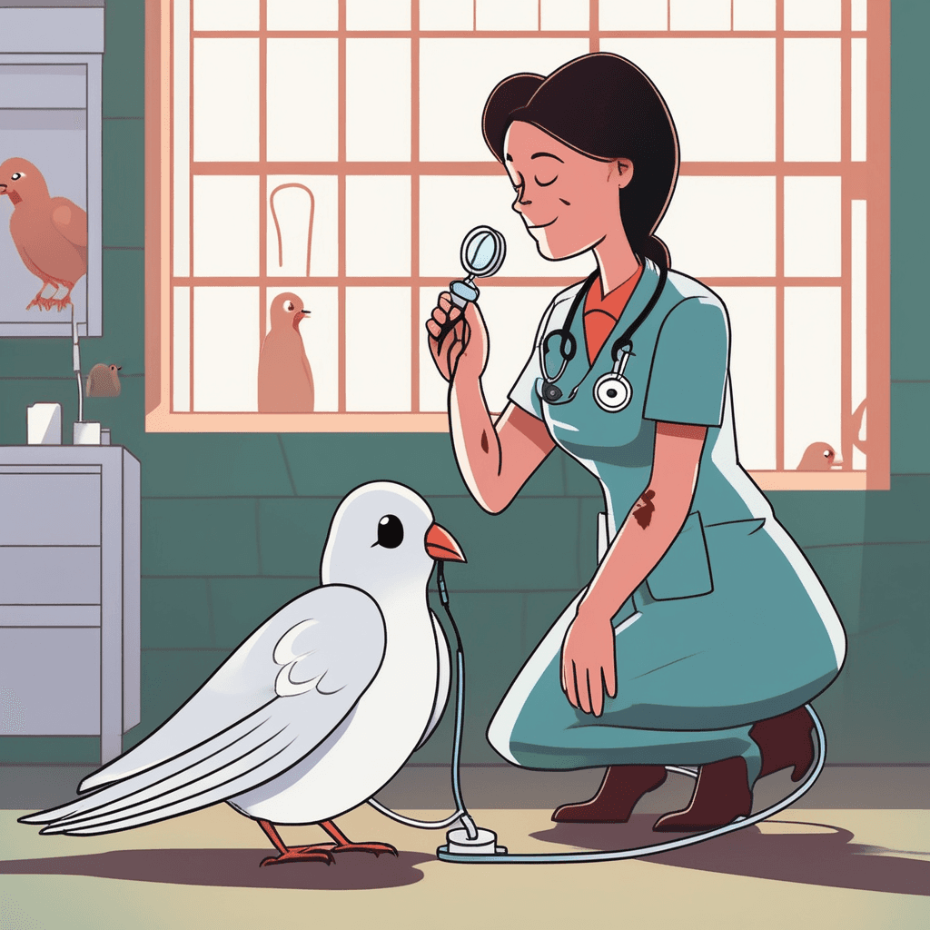 The injured bird's heartbeat is heard