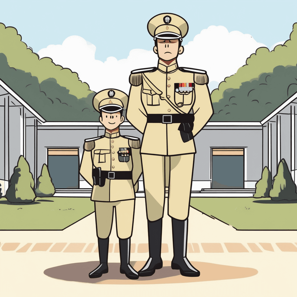 An insubordinate soldier refuses orders with defiant posture in military office