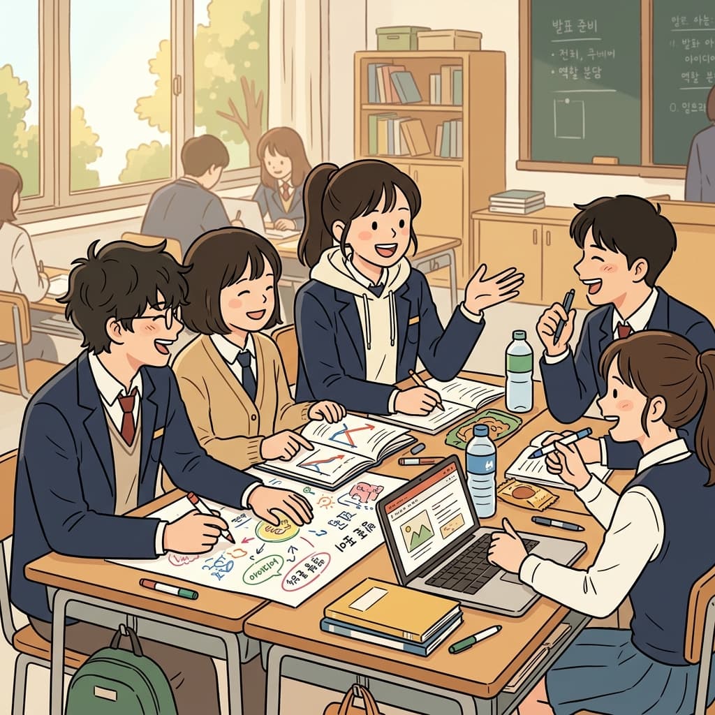 Students interacted with each other during the group activity.