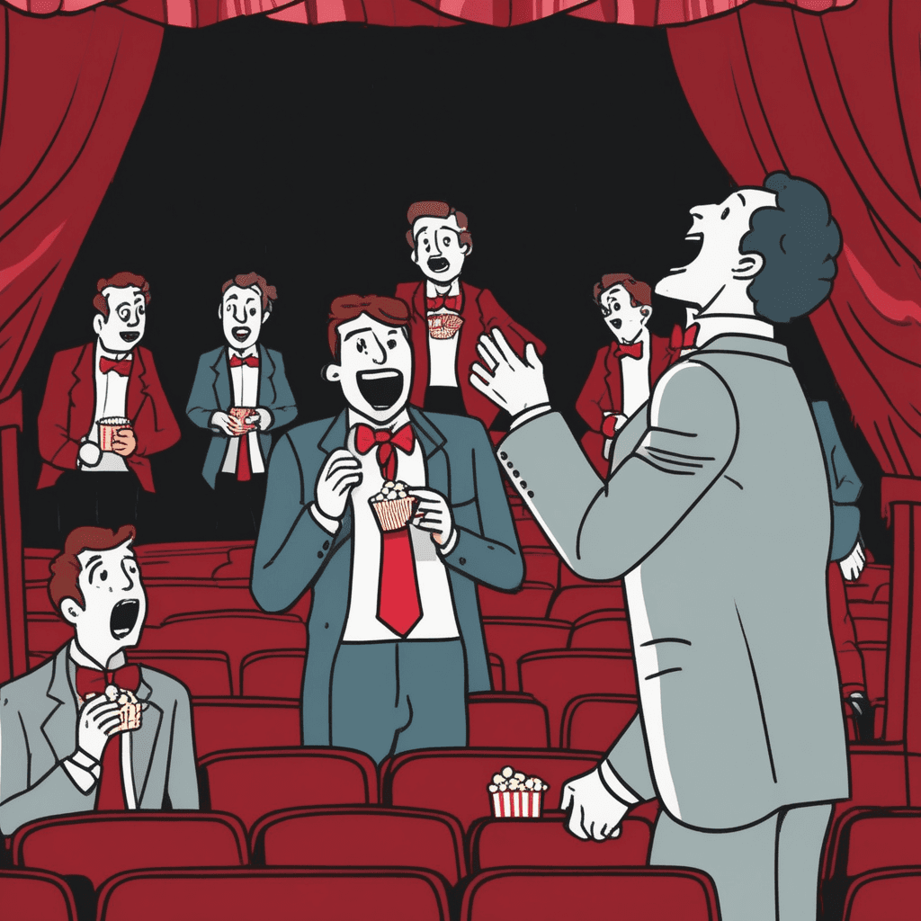 Lewd comedian interrupts the theater interlude break