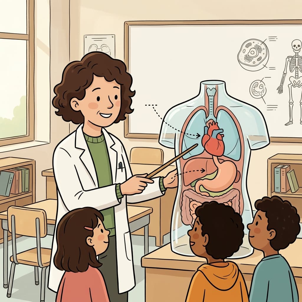The students learned about the body's internal organs.