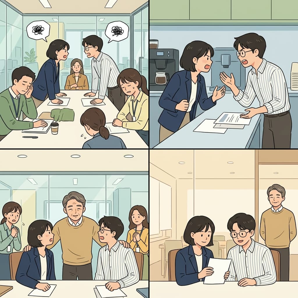 The manager intervened in the conflict between the two coworkers before arguing became a routine.