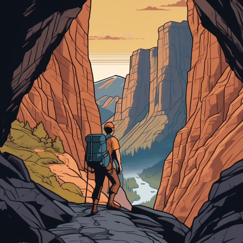 a distressed hiker watches helplessly as his backpack tumbles down into the dark abyss below. The backpack spins and falls further away from reach with each passing second. The rocky walls are too steep and dangerous for anyone to climb down safely. Another hiker beside him shakes her head sadly, knowing there's absolutely no way to get it back. something that is impossible to recover, restore, or repair once it's permanently lost