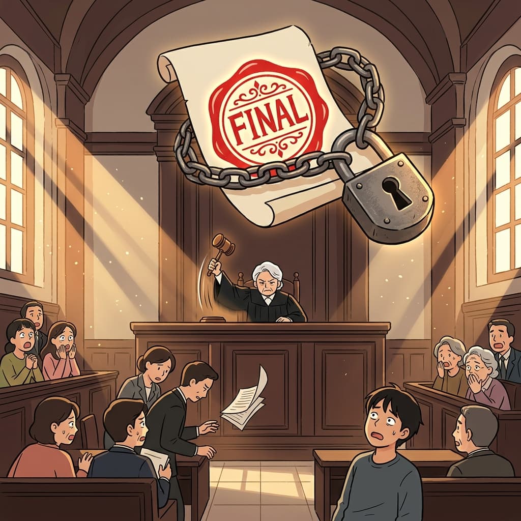 The judge's irrevocable ruling silenced the courtroom instantly.