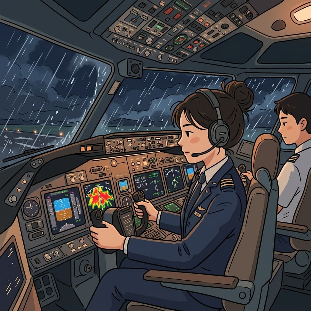 Good judgement helped the pilot land the plane safely during the storm.