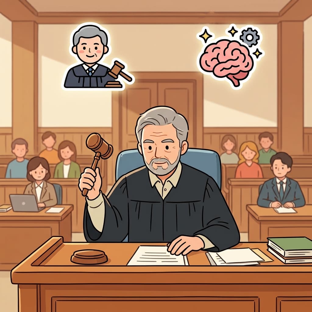His good judgement solved the difficult problem. (👨⚖️ Judge + 🧠 Decision → Judgement)