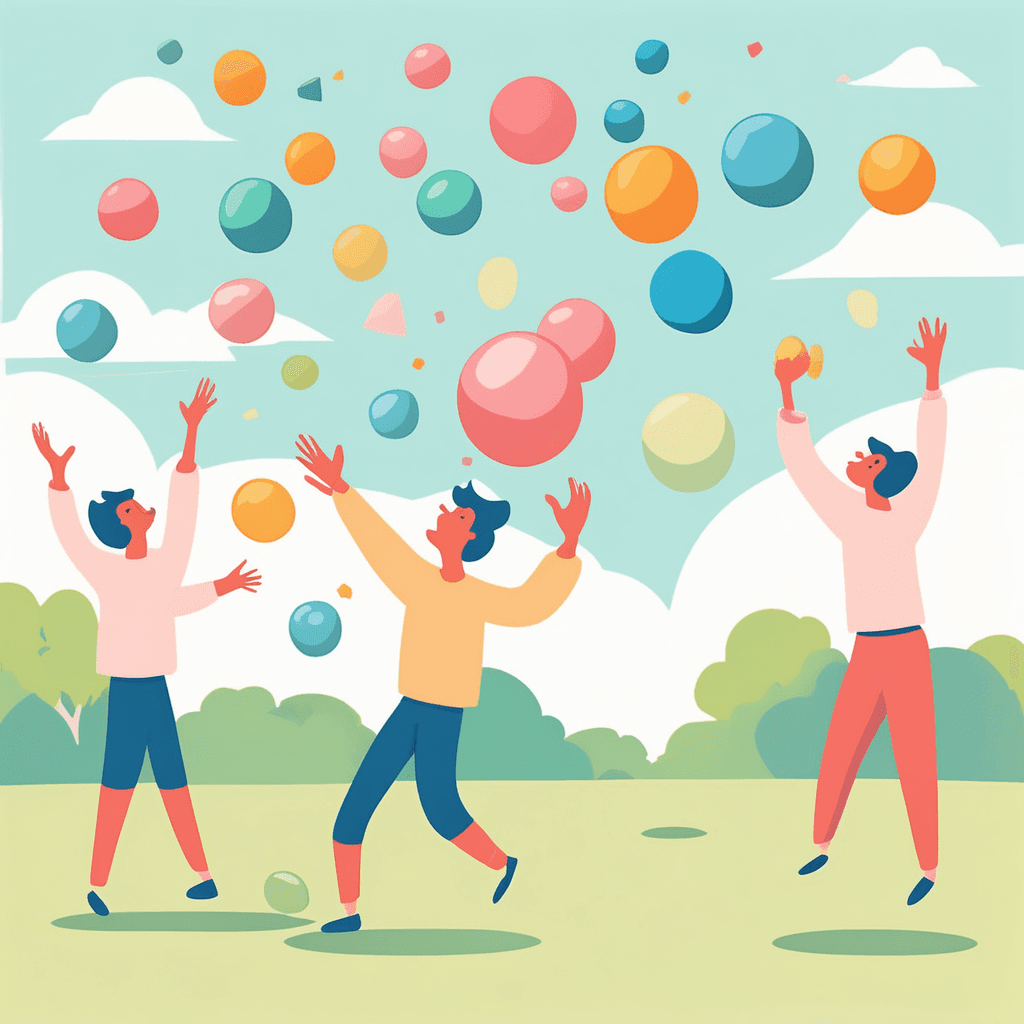 the skill of keeping several objects in motion in the air by repeatedly throwing and catching them