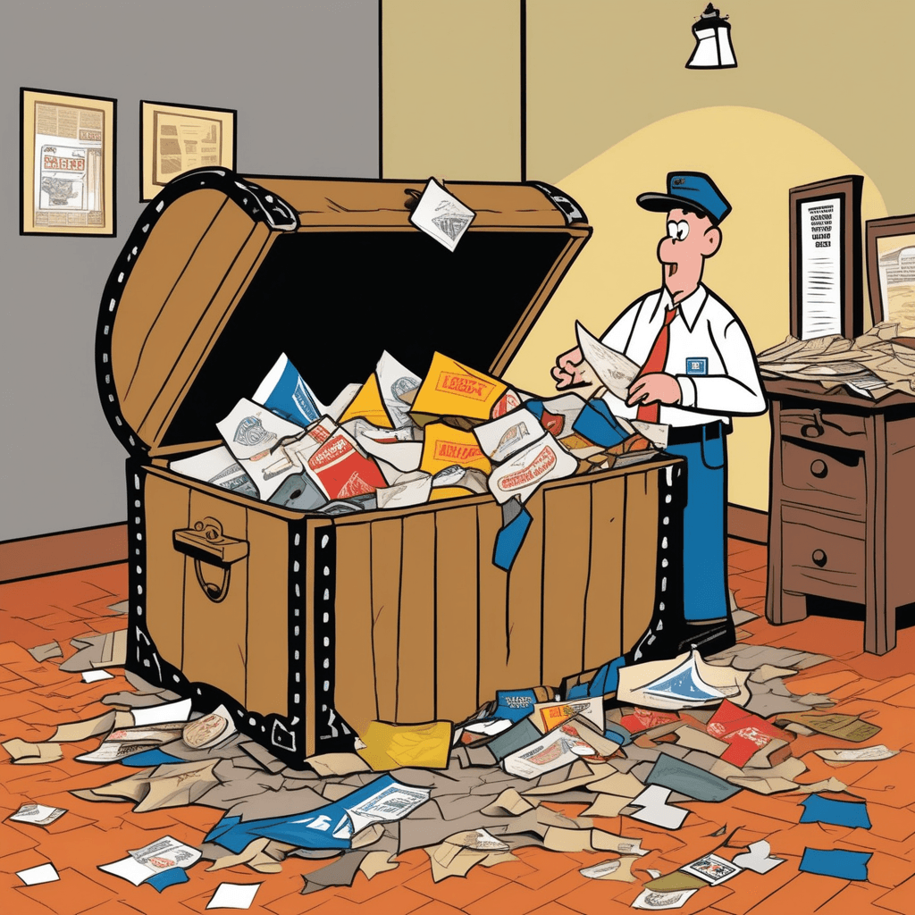 Trunk mail creates a chunk trail of forgotten junk mail!