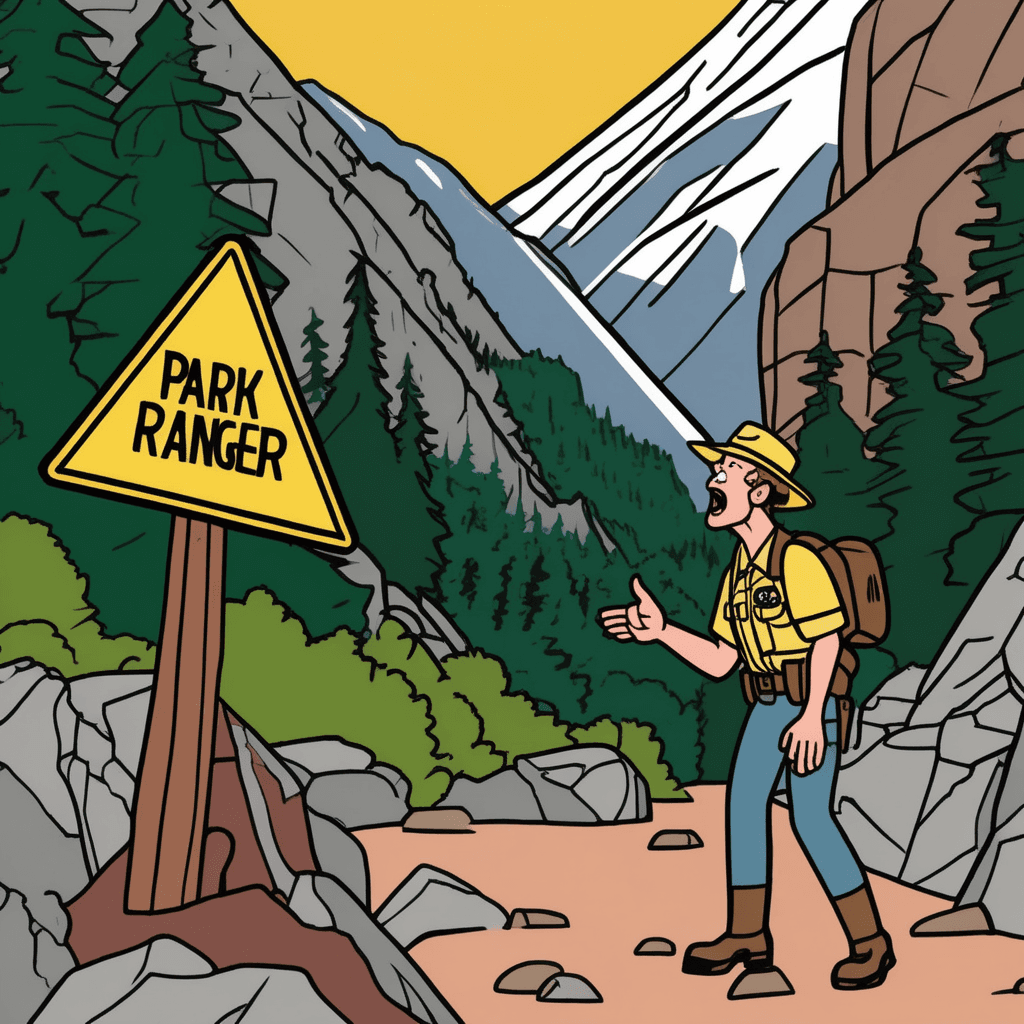 Keep out from danger's route, despite the hiker's shout!