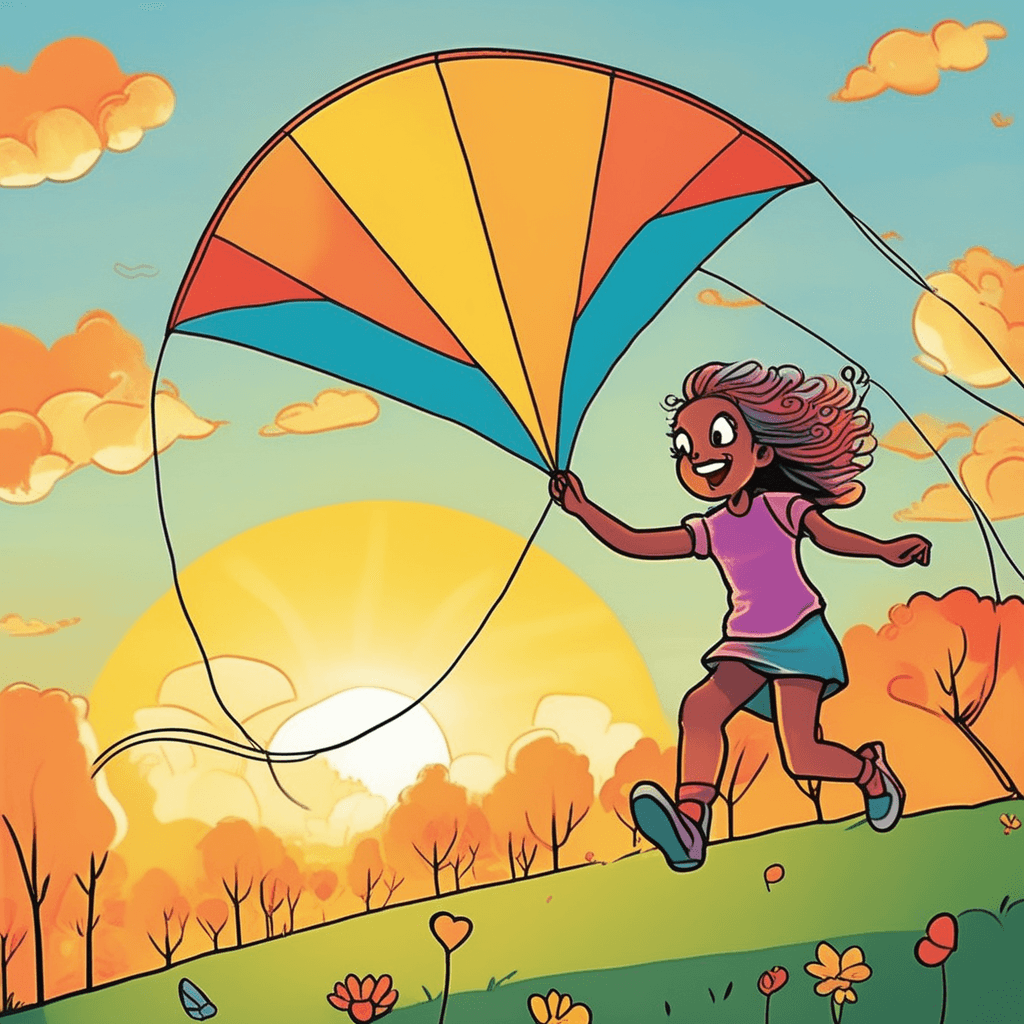 The kite catches the golden light, creating a magnificent sight!