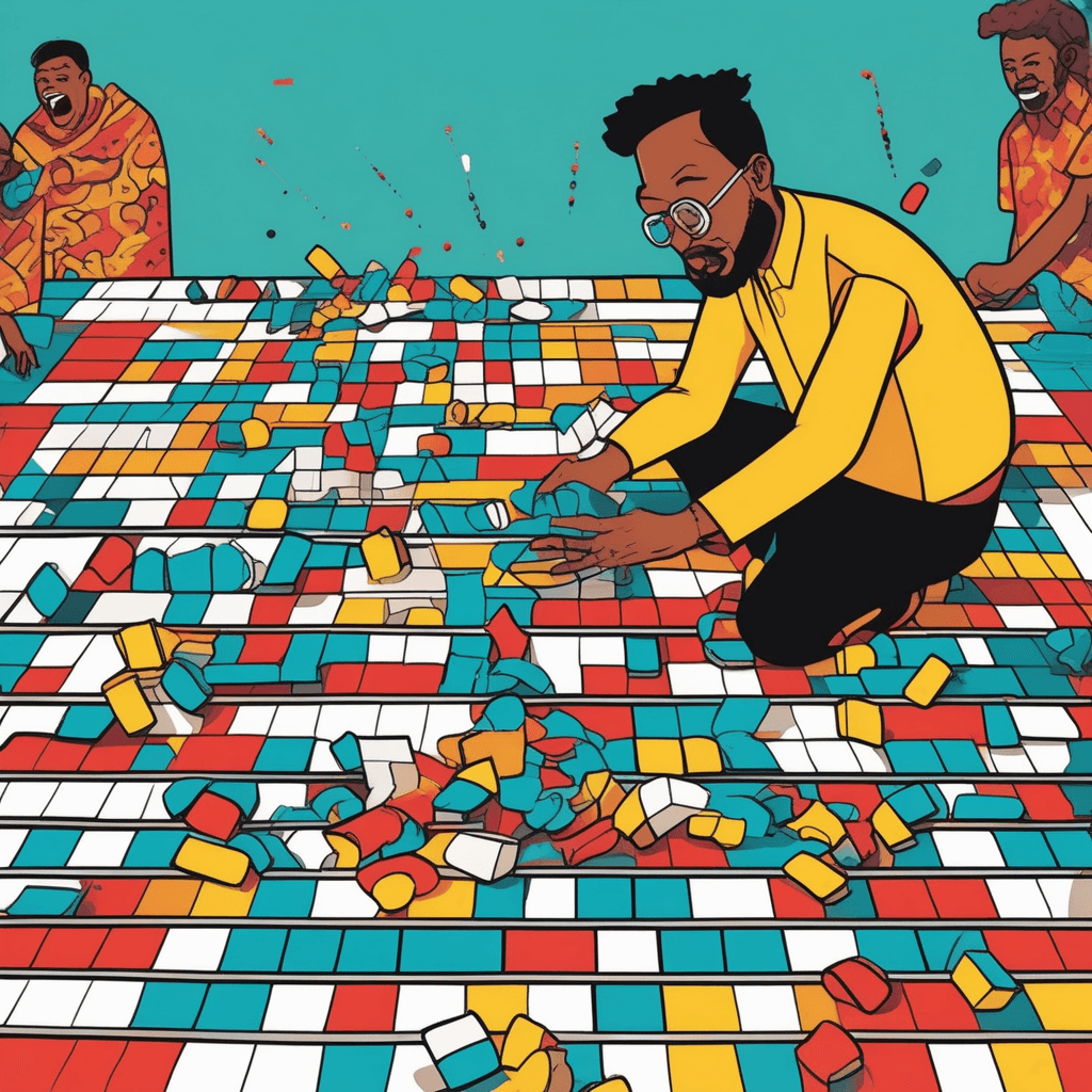 One shock over makes dominoes knock over and rock over!