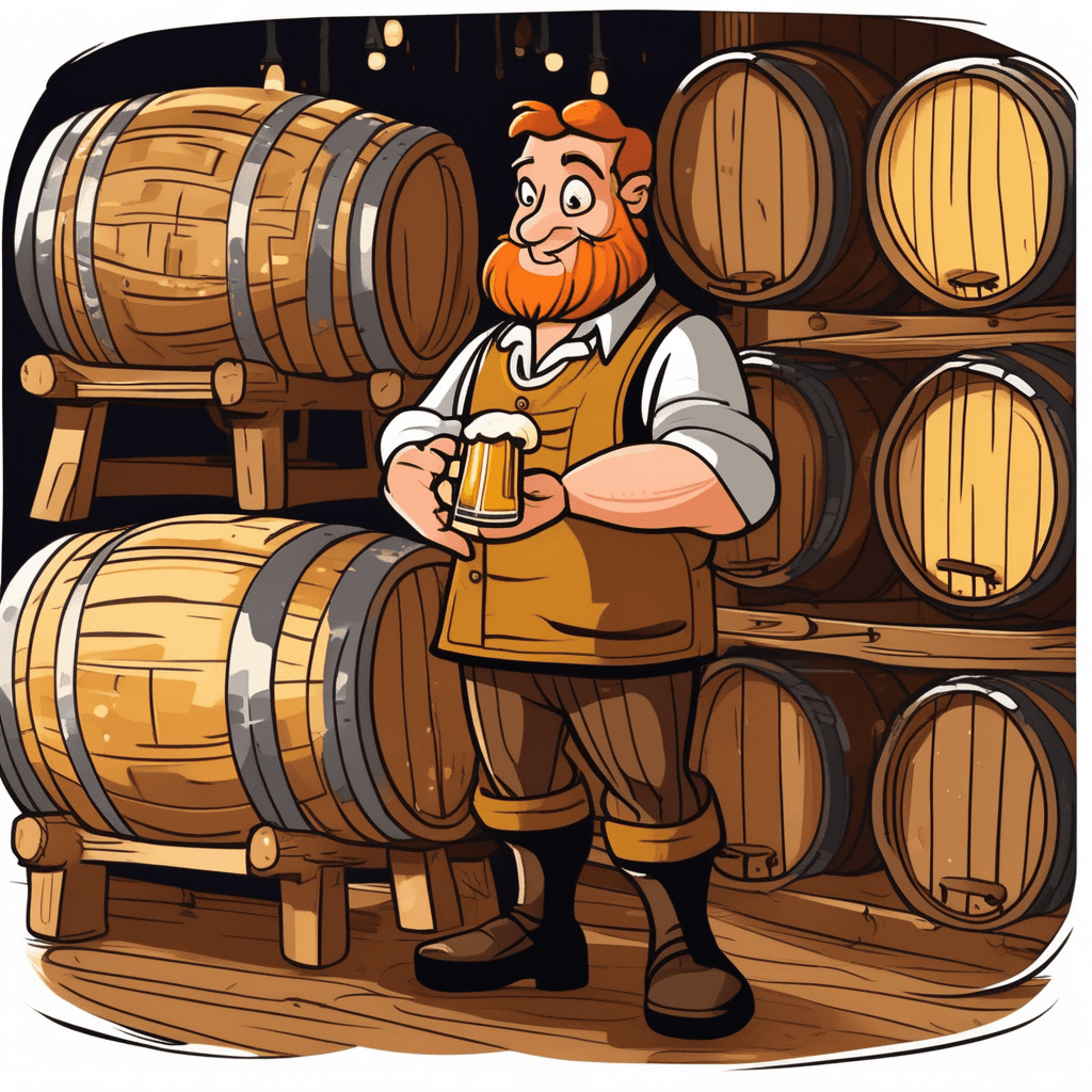 Light beer aged in cellar barrels