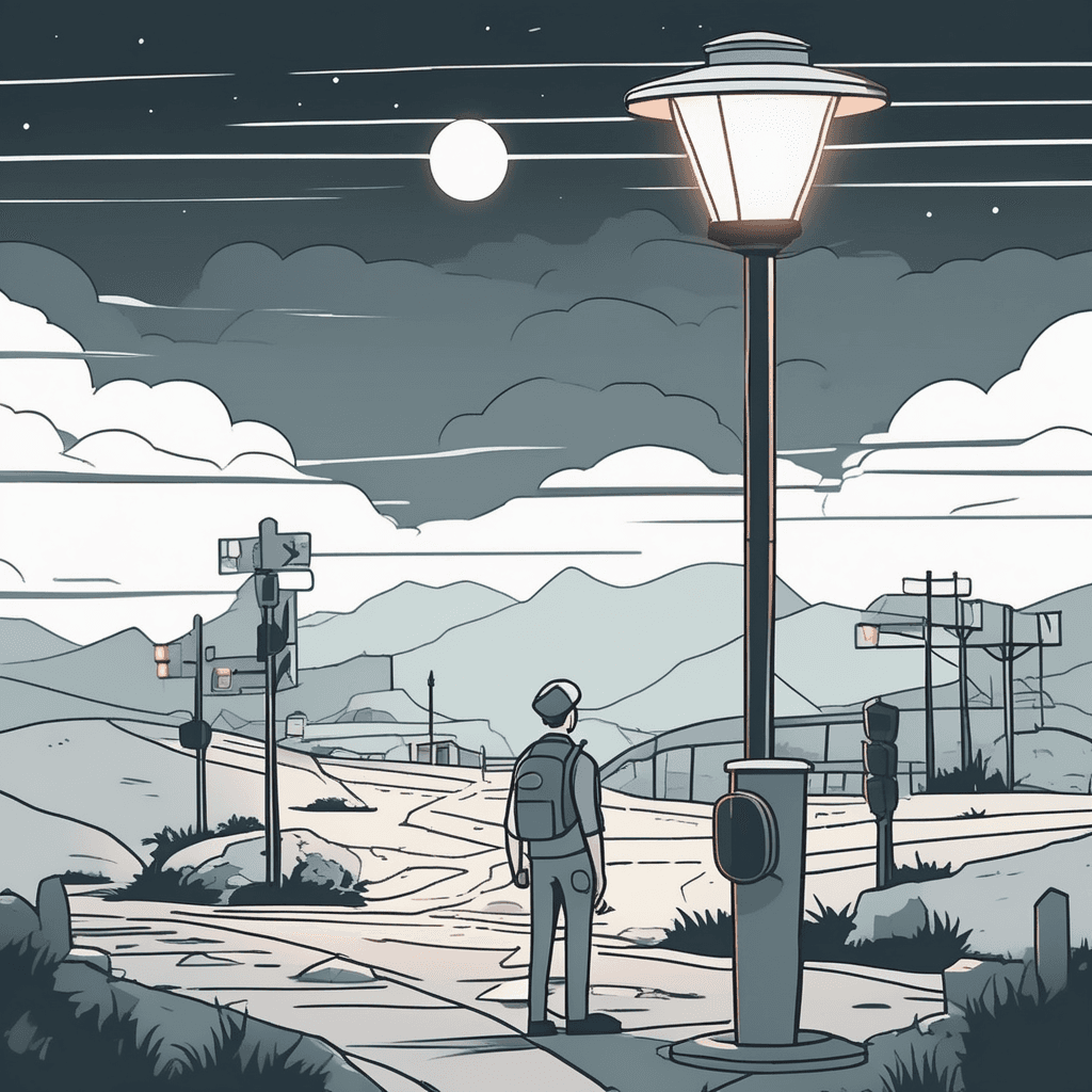 From lamppost to signpost, the path leads to the outpost