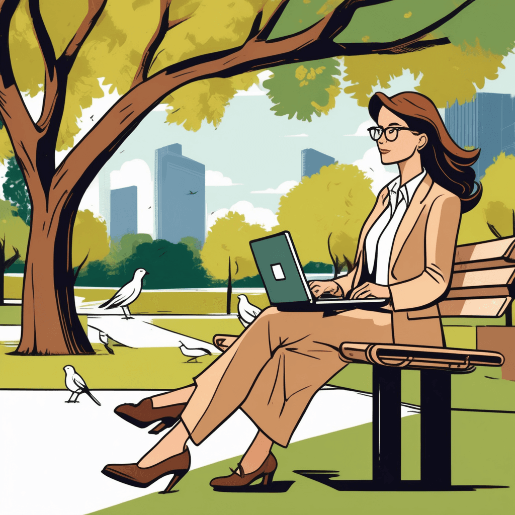 Portable computer for working anywhere