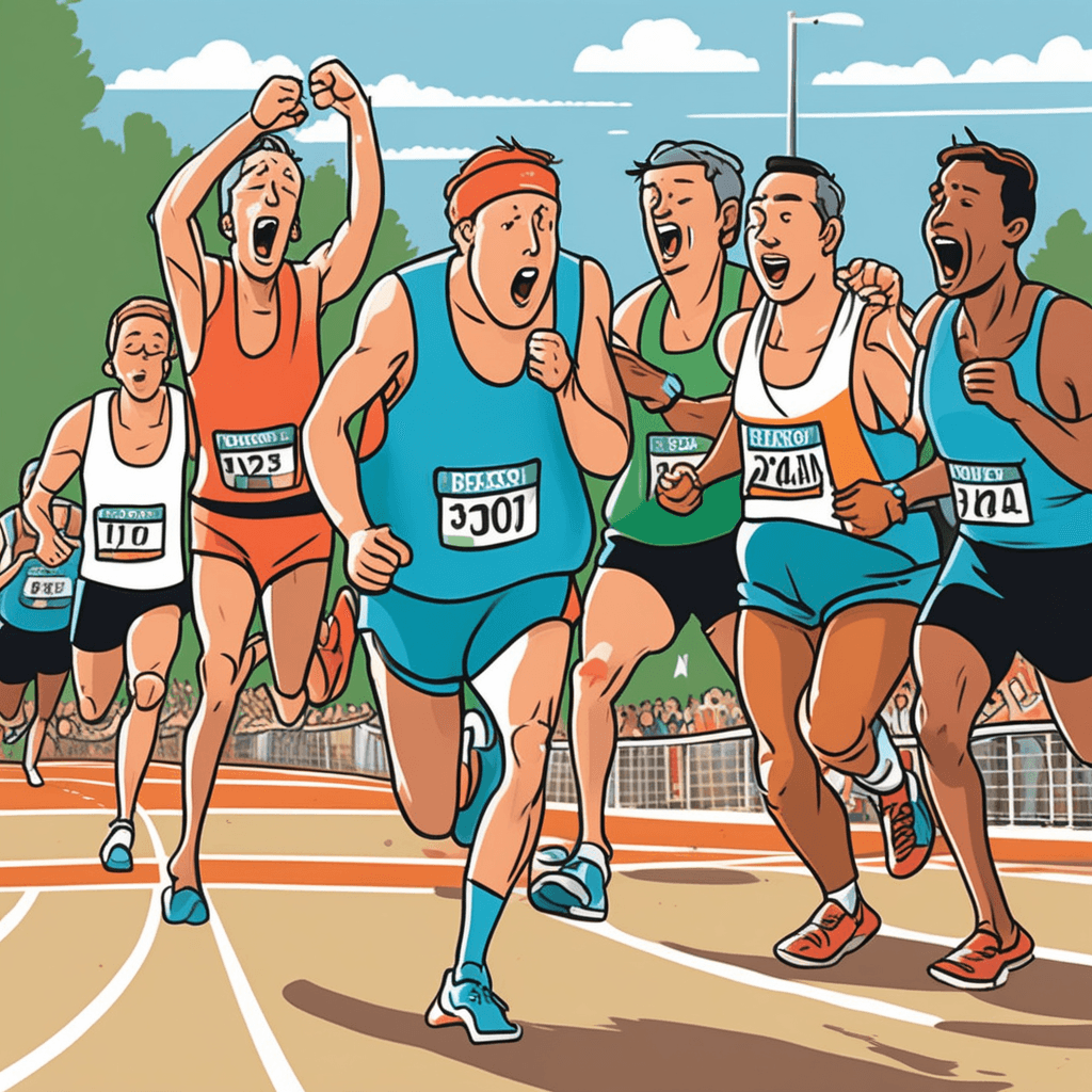 Last runner crossing the finish line