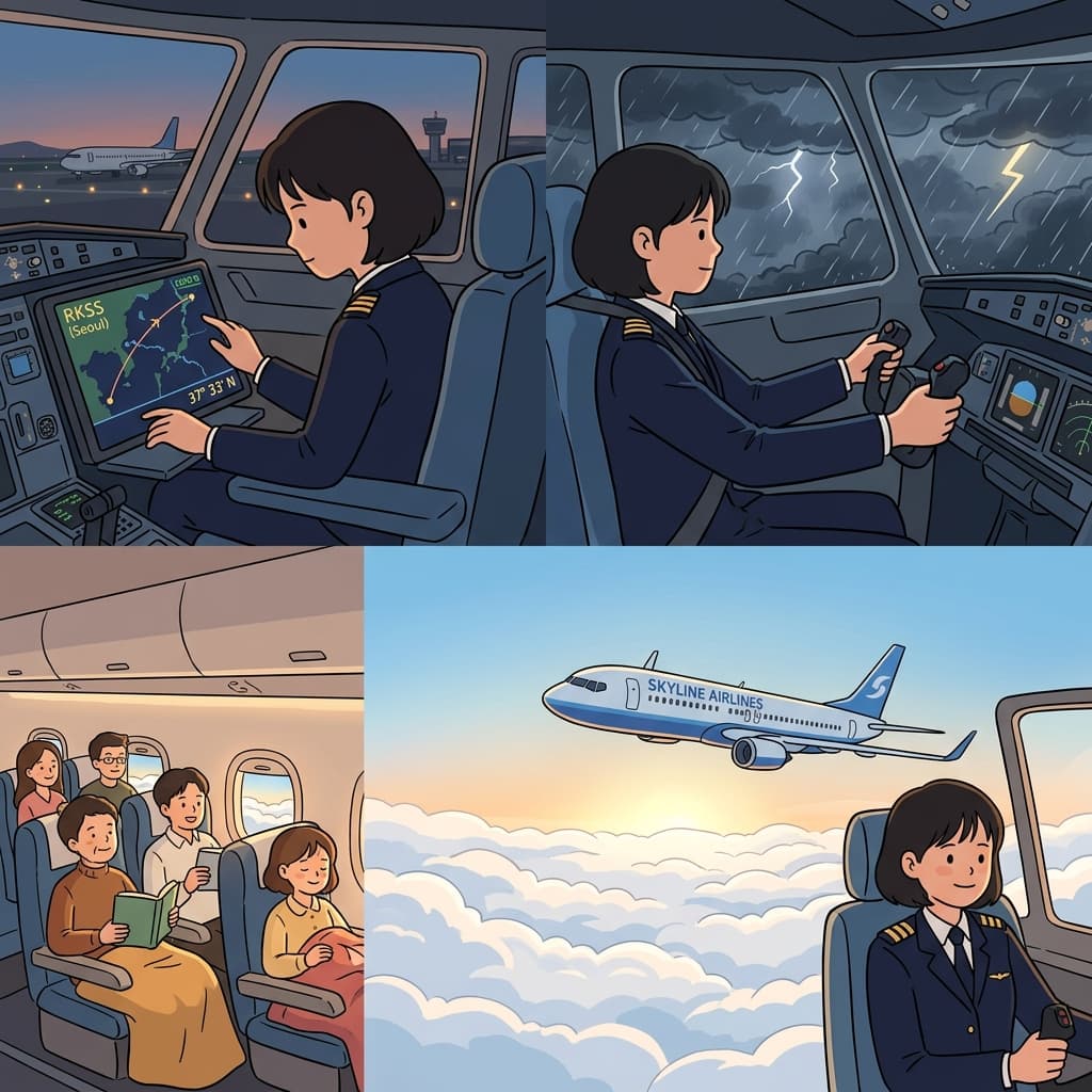 The pilot's calm attitude helped the crew maintain the correct latitude before climbing to a higher altitude.