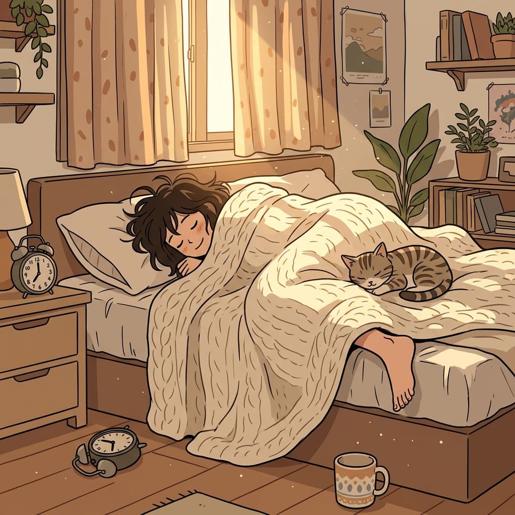 On Sunday morning, she loves to lie in until the sunlight fills her room.