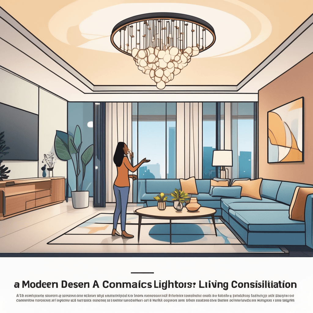 an interior designer points upward while explaining different lighting options to a homeowner. She gestures toward a elegant chandelier hanging from the ceiling and wall-mounted sconces beside a doorway. The homeowner nods thoughtfully as he examines how each lighting device is wired directly into the electrical system. Warm light glows from each permanently attached fixture, illuminating the room's furniture and decorations. Both people admire how the installed lighting creates perfect ambiance throughout the space. electrical devices that are permanently attached to provide light in a building