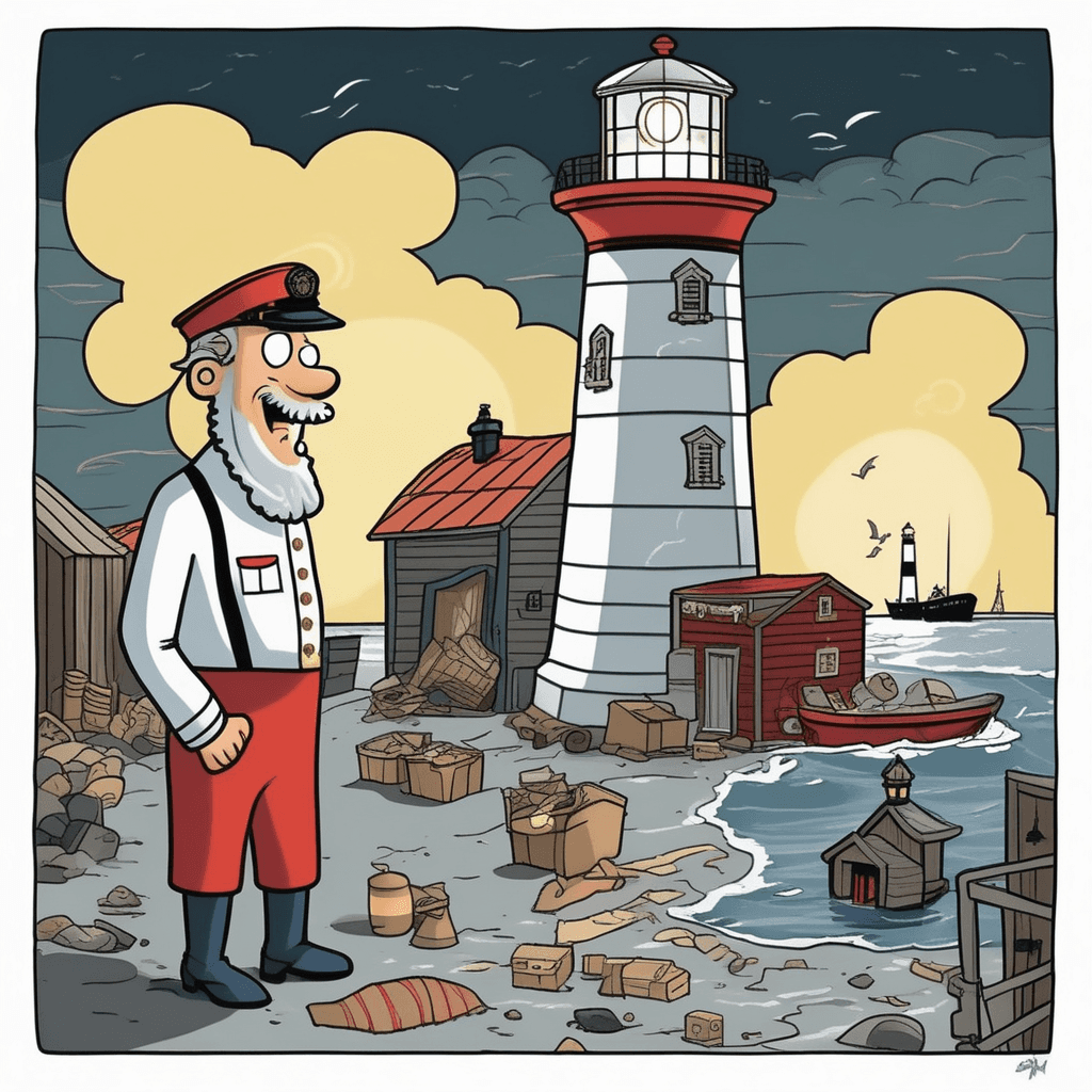 The lighthouse keeper checks the storehouse and warehouse!