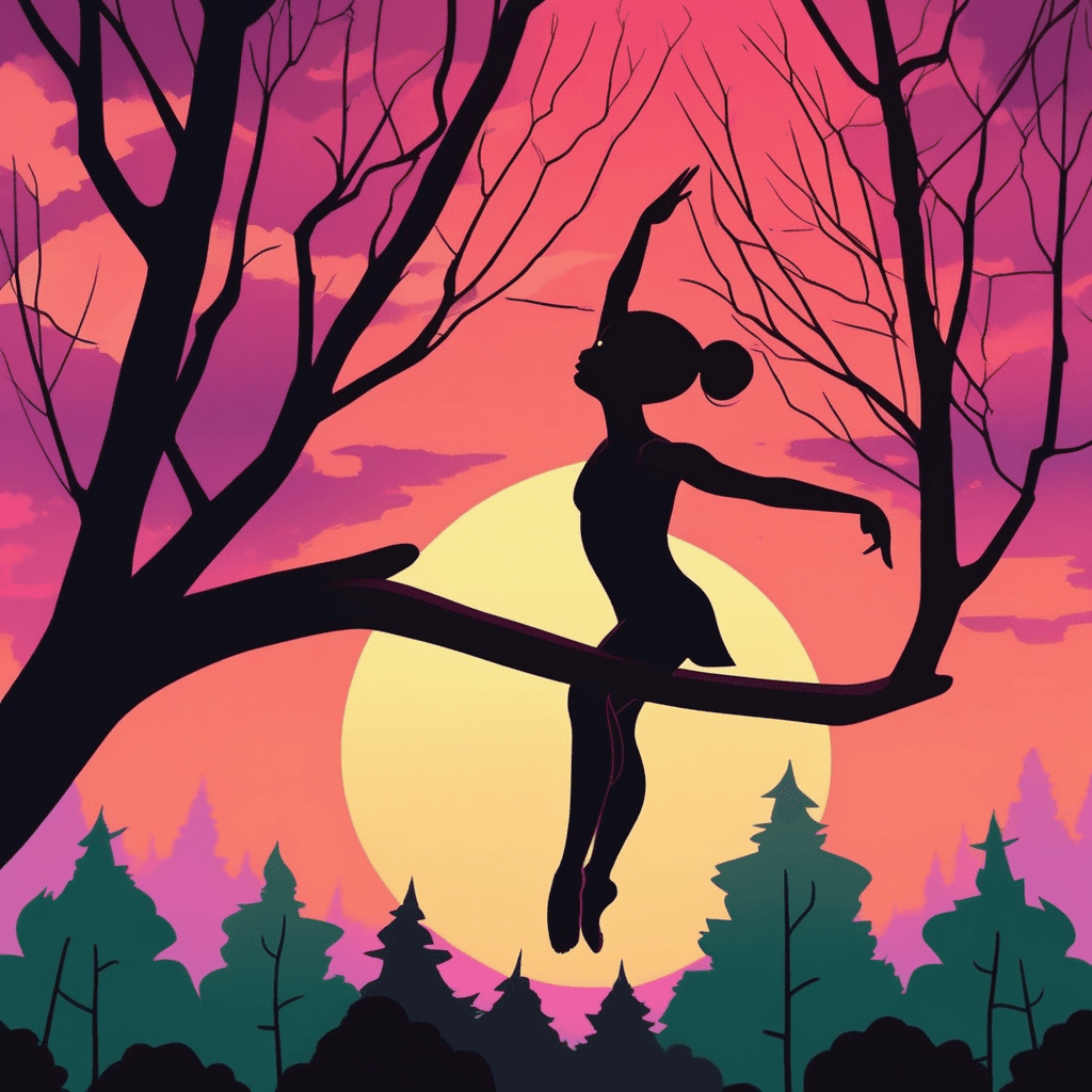 In light so dim, she dances on a limb so slim!