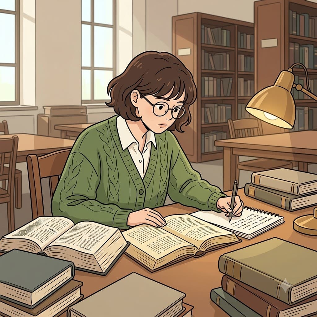 The literary critic wrote a commentary and checked the difficult words in a dictionary while studying the novel.
