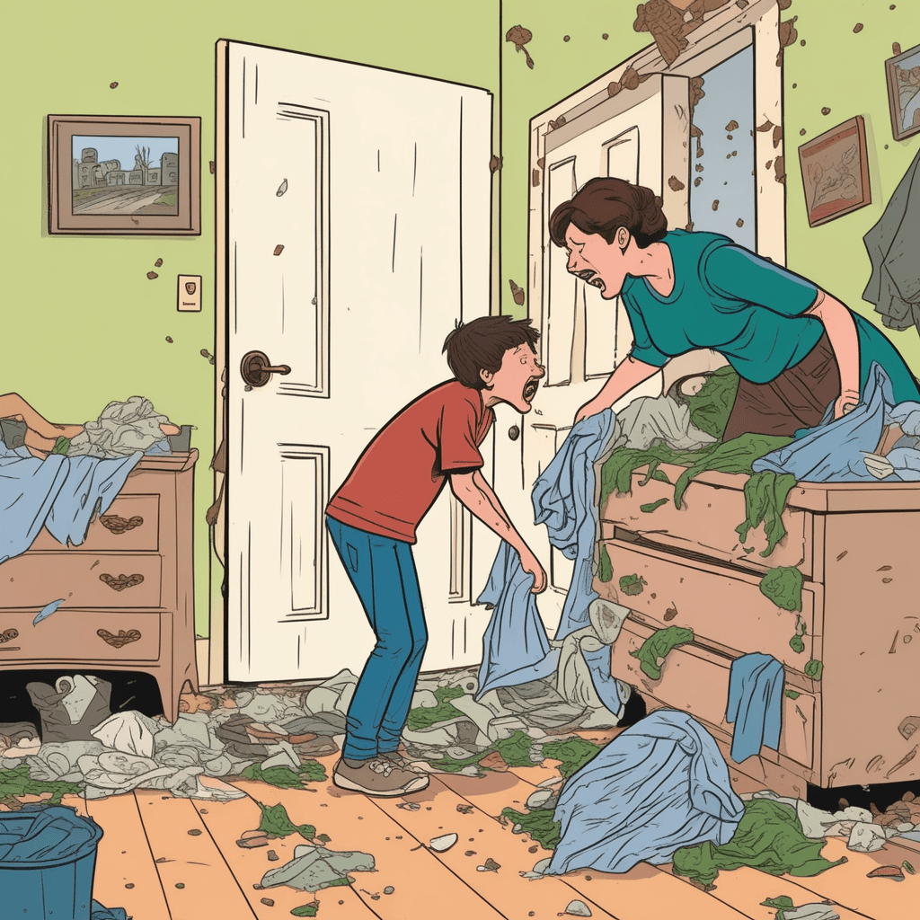 Mother loathes son's filthy room