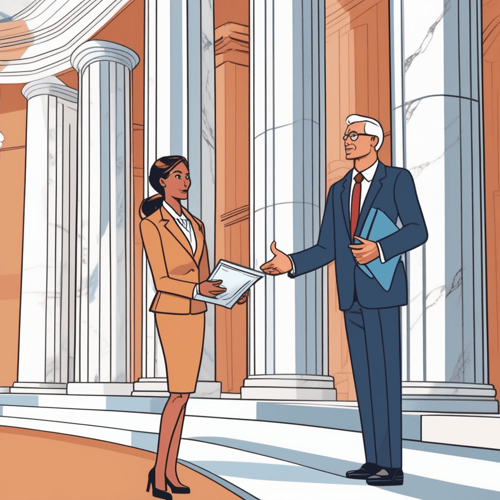 A lobbying businesswoman persuades a politician to support her policy proposal