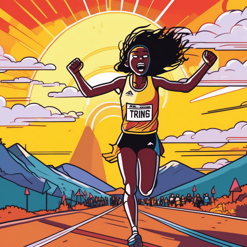 In the long run, under the setting sun, her marathon dream is finally done!