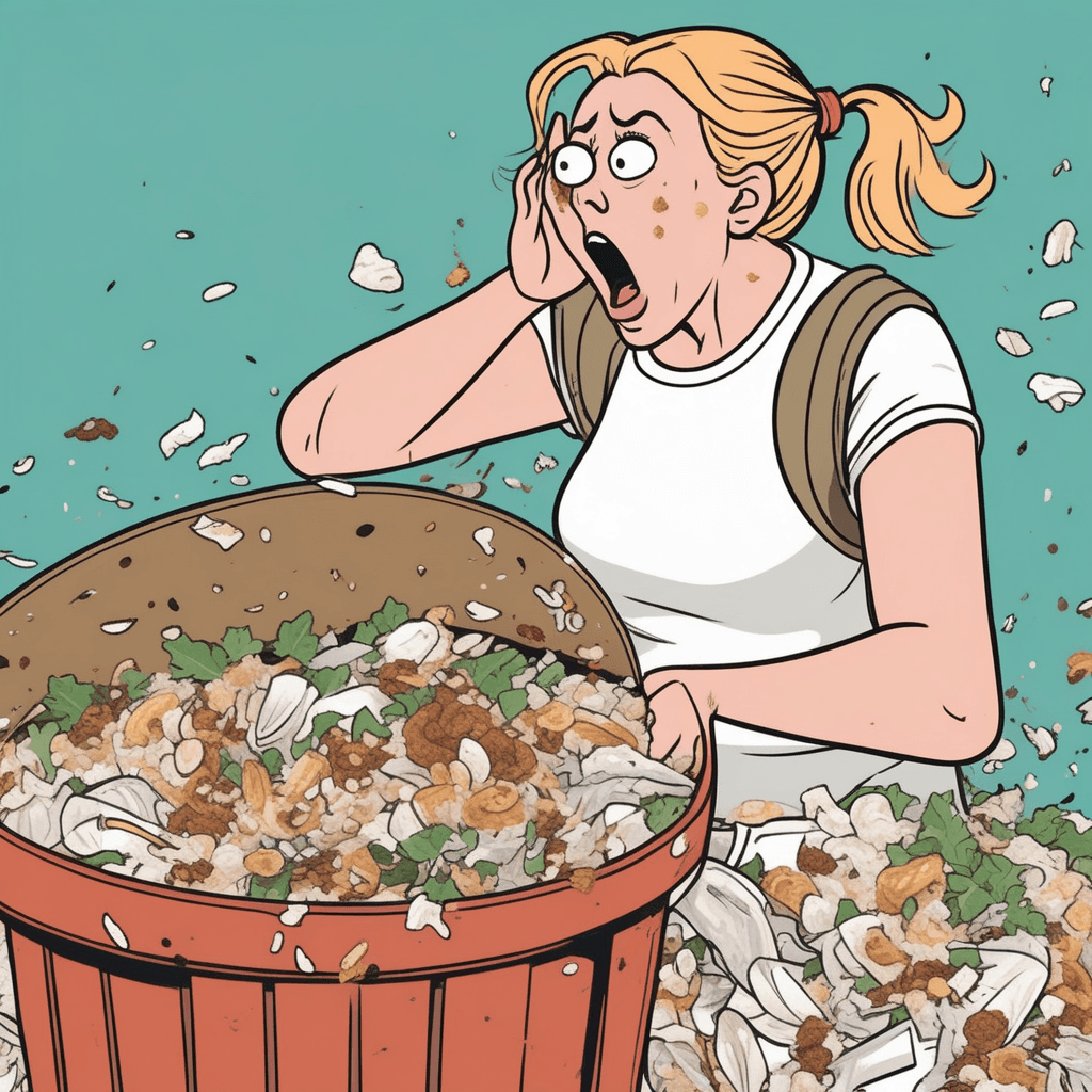 Maggots crawling in rotting garbage