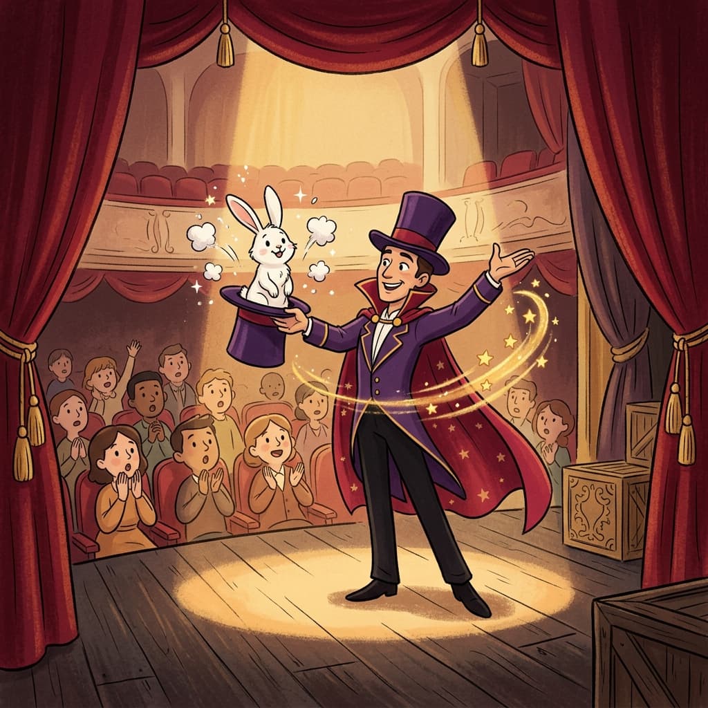 The magician amazed the audience with an impossible trick.