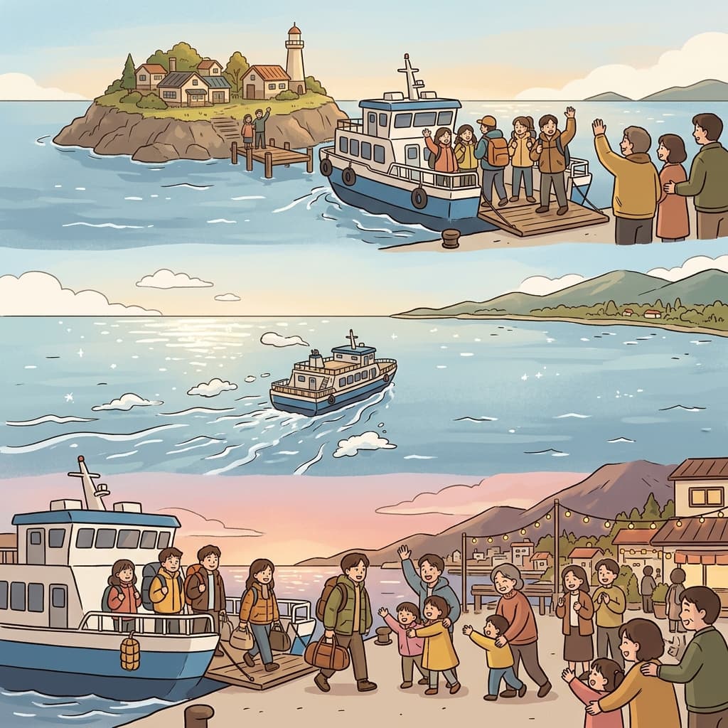 The mainland welcomed every island traveler safely back to the homeland.