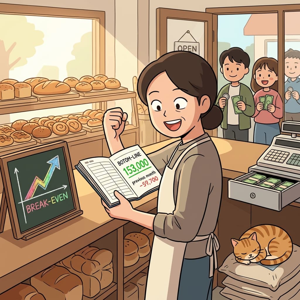 The bakery finally started to make a profit after months of hard work.