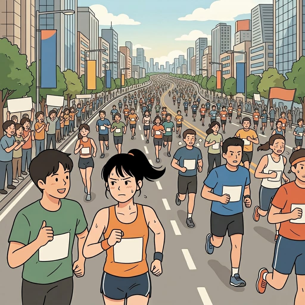 She trained for months before running her first marathon.