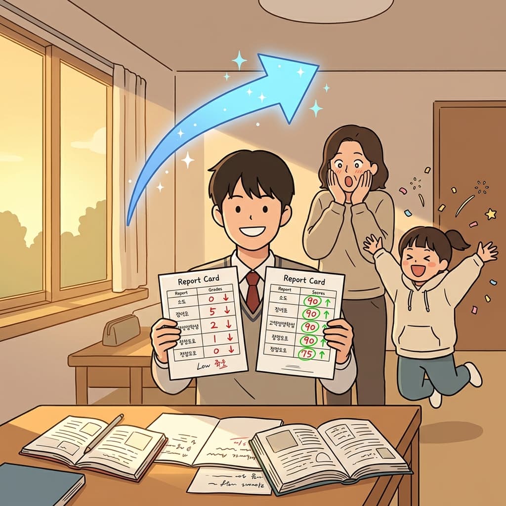 There was a marked improvement in his grades after months of tutoring.