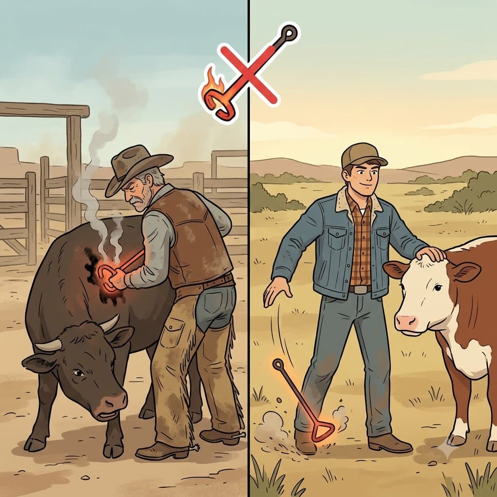 MAVERICK(unbranded) — refusing to brand his cows with hot iron like everyone else, the independent rancher proved his true maverick spirit.