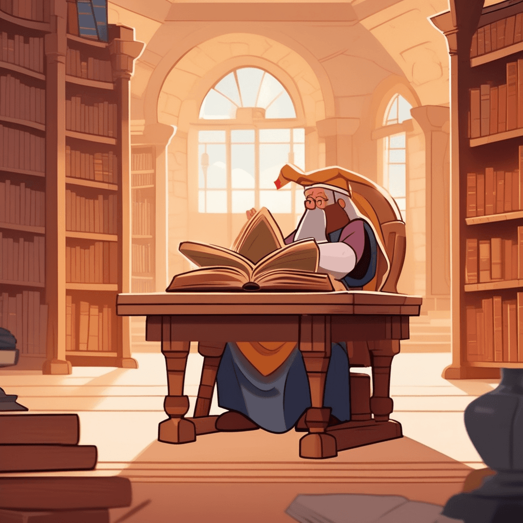 A scholar explains the meaning of an ancient passage to his student