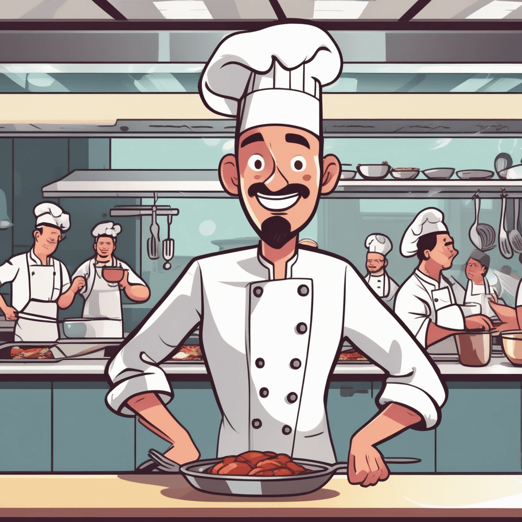 a head chef stands at the cooking station, first smiling warmly while tasting a dish with a spoon. Within moments, his expression transforms completely to angry frustration as he throws his chef's hat down. The sudden mood shift happens without any clear reason or trigger. His face changes from satisfied to furious in an instant. The kitchen staff around him step back in confusion, exchanging worried glances. Some cooks pause their work to stare at the chef's unexpected outburst. someone being subject to sudden or unpredictable changes of mood or mind
