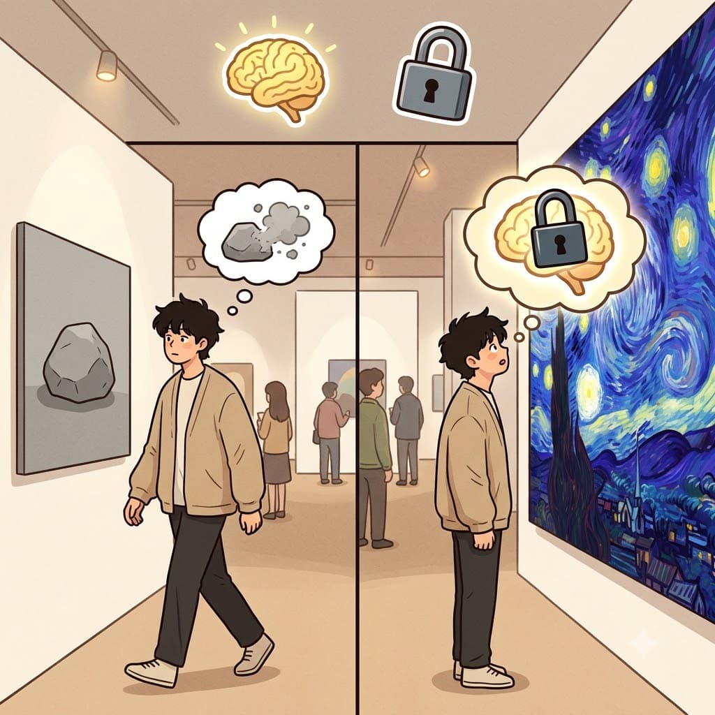 The glowing painting had remarkable memorability because its image stayed locked in his mind.