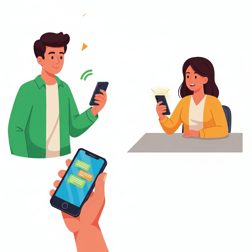 message — a piece of information sent from one person to another (concept illustration)