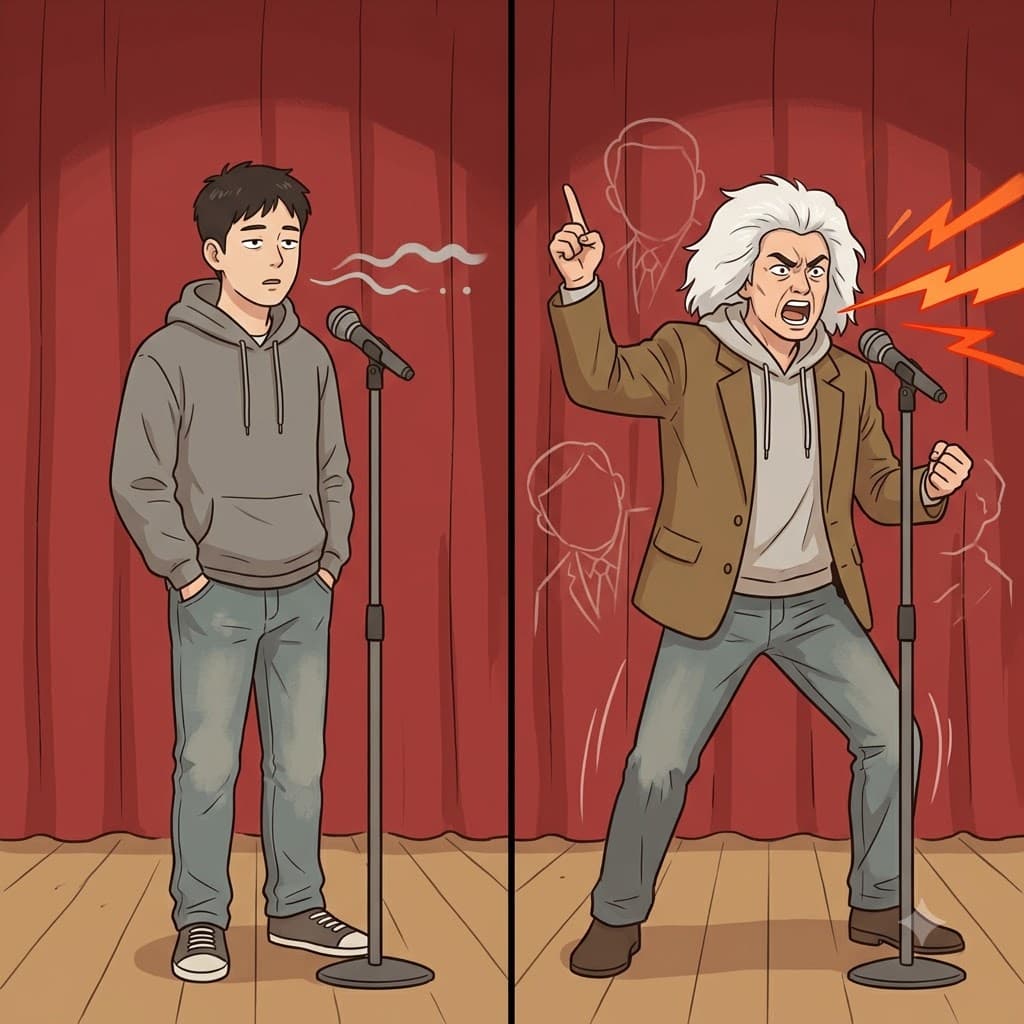 While the man usually spoke in his boring, normal voice, he suddenly changed his tone to perfectly mimic the famous politician.