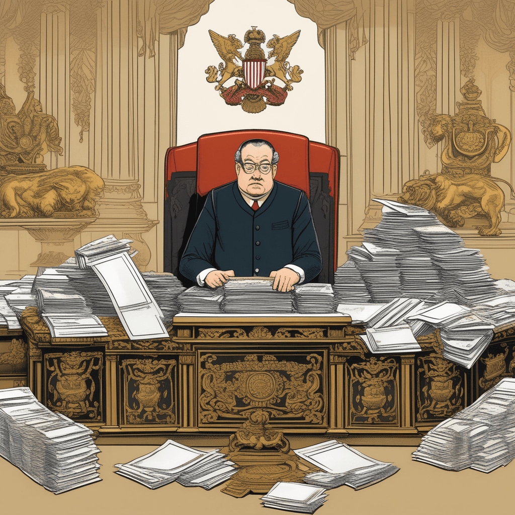 Ministerial stamps fall serial, in chambers imperial!