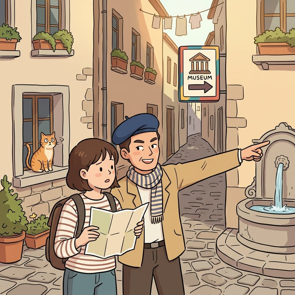 He confidently gave directions, completely misinformed about which street led to the museum.