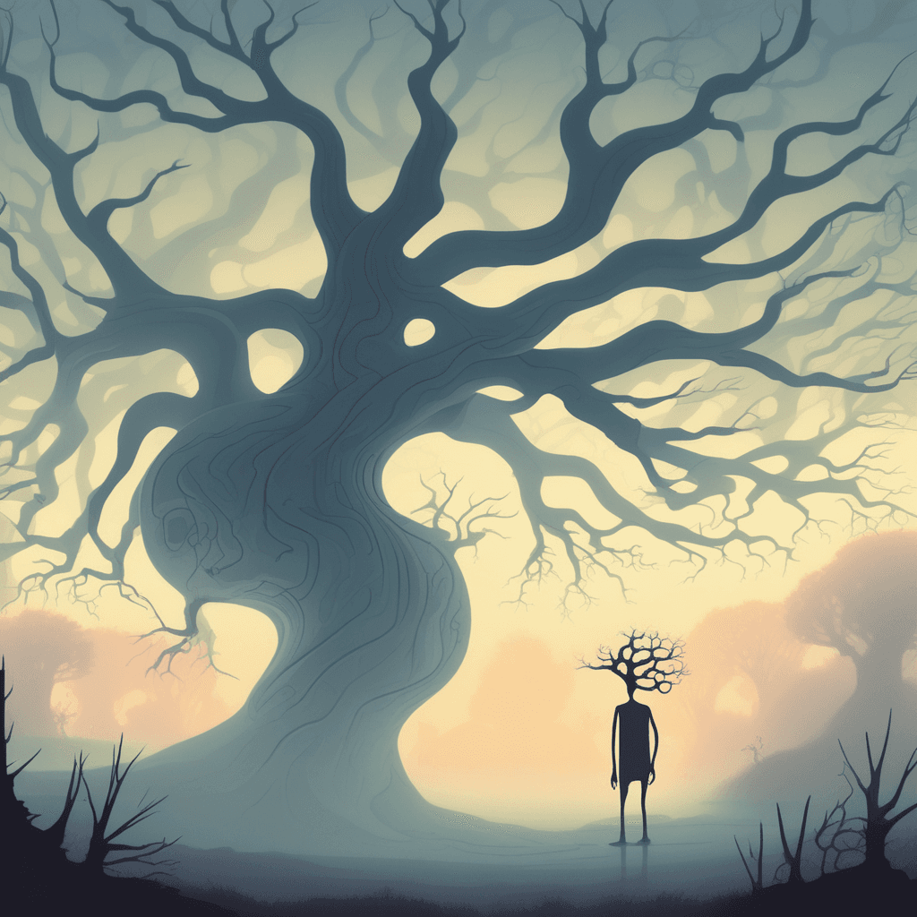 In the mist, does the twisted tree still exist?