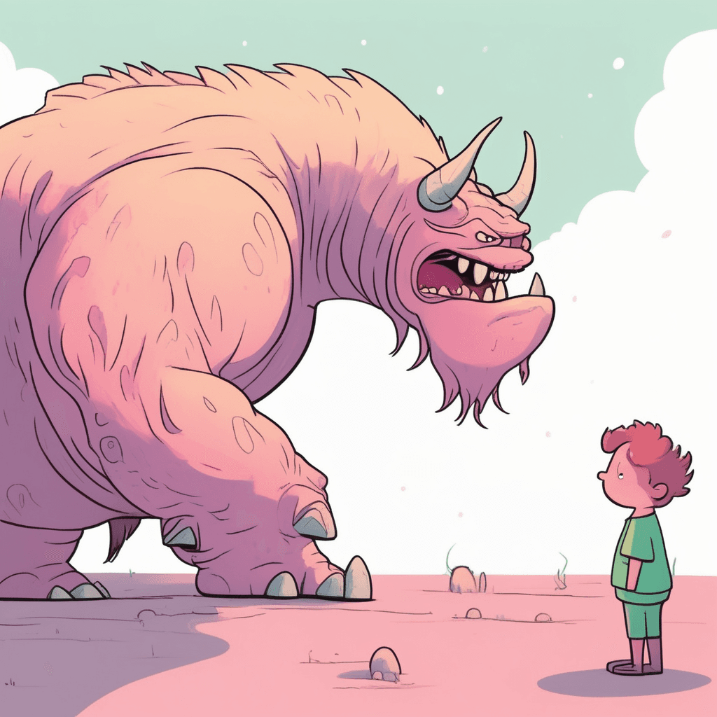 Extremely large, powerful, or shocking; having the character of something unnaturally or horrifyingly wrong or evil.