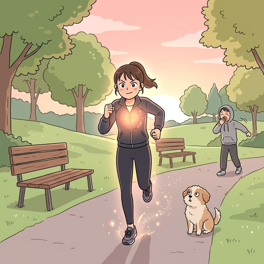 Her morning run gives her the motivation to tackle the whole day.